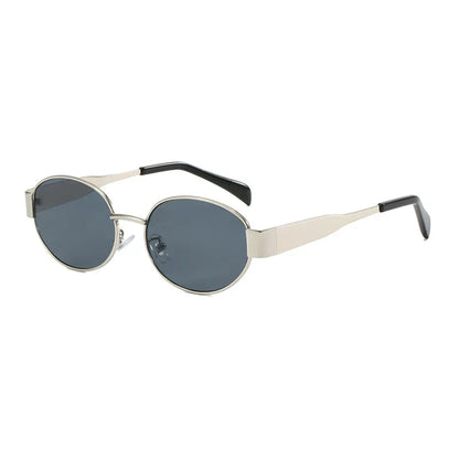 Luxury Small Oval Sunglasses Men Women Brand Design Metal Round Sun Glasses Classic Reto Casual Driving Shades