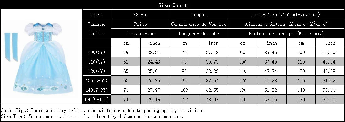 Cinderella Princess Cosplay Dress for Girl Kids Ball Gown Sequin Carnival TUTU Puff Mesh Clothing for Birthday Gift Purim Dress