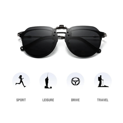 Flip Up Clip on Sunglasses Polarized Men Driving Women Fishing UV400 Night Vision Sun Glasses Clips Universal Goggles