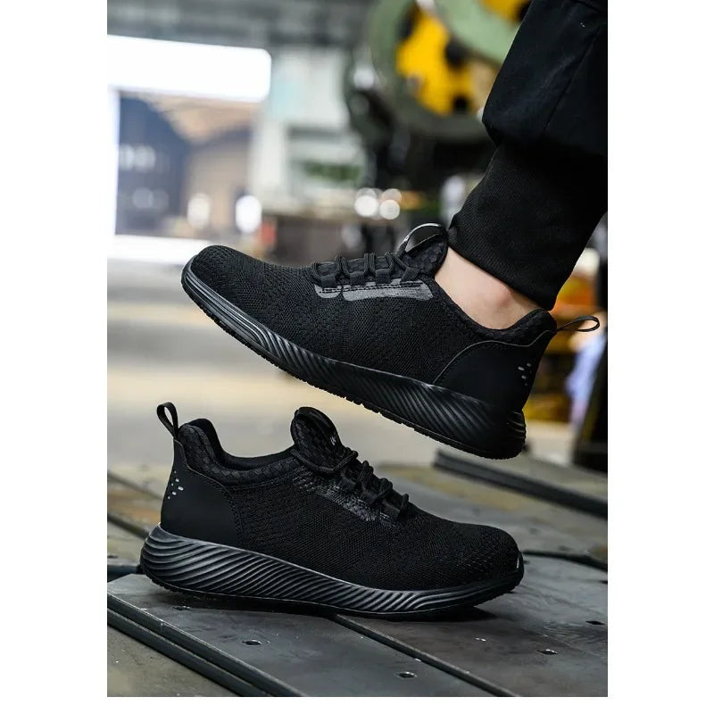Men's Anti Smashing and Anti Stabbing Lightweight  Comfortable, Breathable  Protective and Safety Shoes