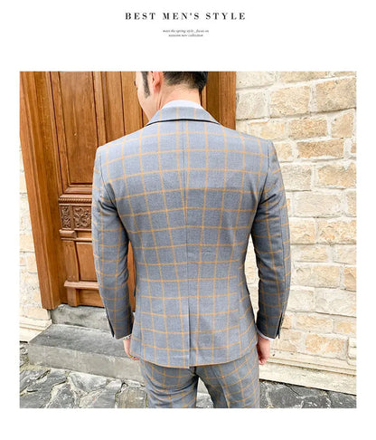 High-Quality Large Size Men's Wedding Suit 5XL S-Fourth Quarter 2024 Fashion Handsome Two-Piece Acetate Set (Suit + Trousers)