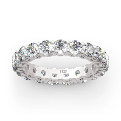 Personalized Moissanite Full Eternity Bands 925 Sterling Silver Ring For Women Girl Fine Jewelry 5mm 3mm D Moissanite Ring