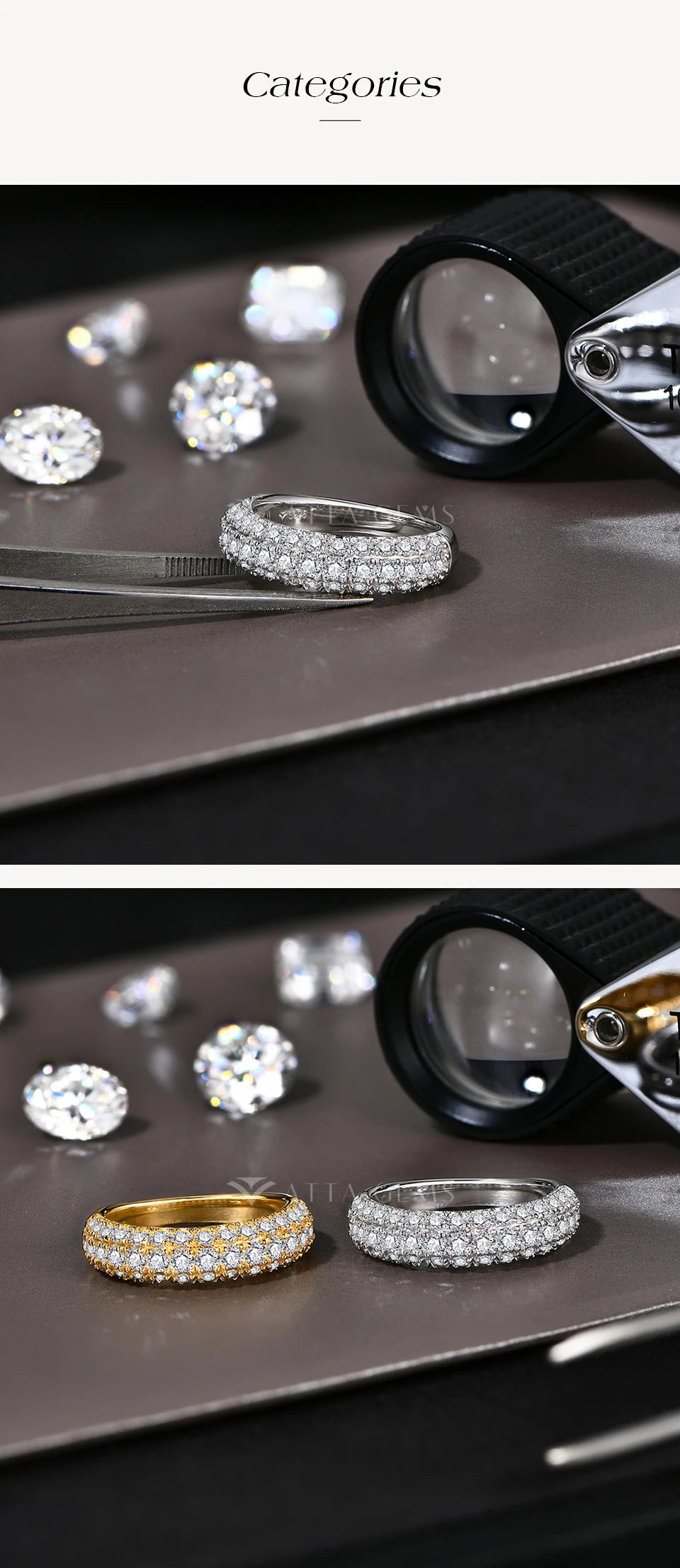 Full Lab Moissanite Diamond Rings for Women Half Wedding Band Sparkling S925 Silver Engagement Bride Fine Jewelry Gifts