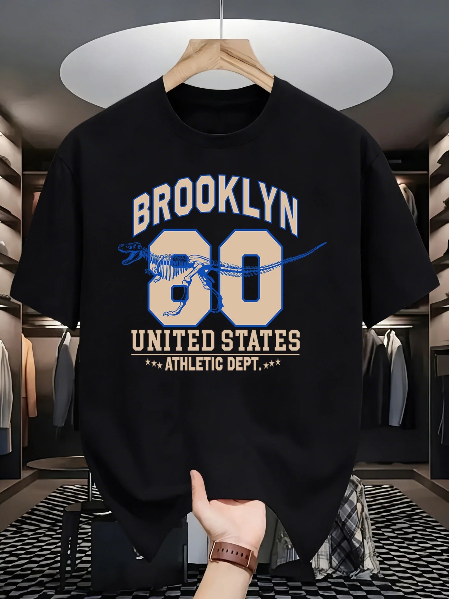 Brooklyn United States Athletic Dept Men T Shirt Soft All-Match Fashion Sportswear Summer O-Neck Tee Unisex Loose Cotton Clothes