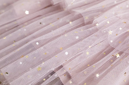 Summer Sweet and Cute Children's Clothing Sequin Decoration Mesh Cake Dress Birthday Party Girls' Dress New Year