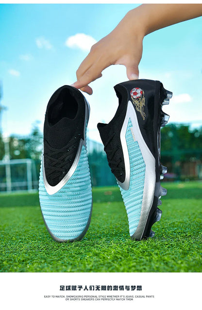 New Men Football Boots Outdoor Sport Boys Long Spikes Training Cleats Soccer Shoes Adult Non Slip Breathable Match Comfortable