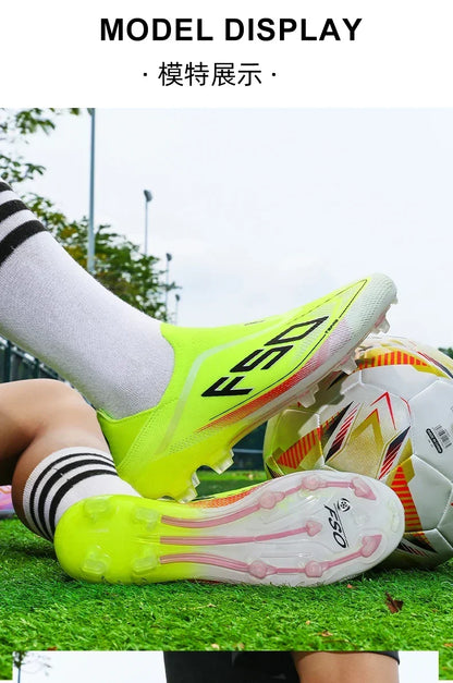 New Men Soccer Shoes Hot-selling Grass Cleats High-quality Match Outdoor Football Boots Non-Slip Boys Sneakers High-top Light