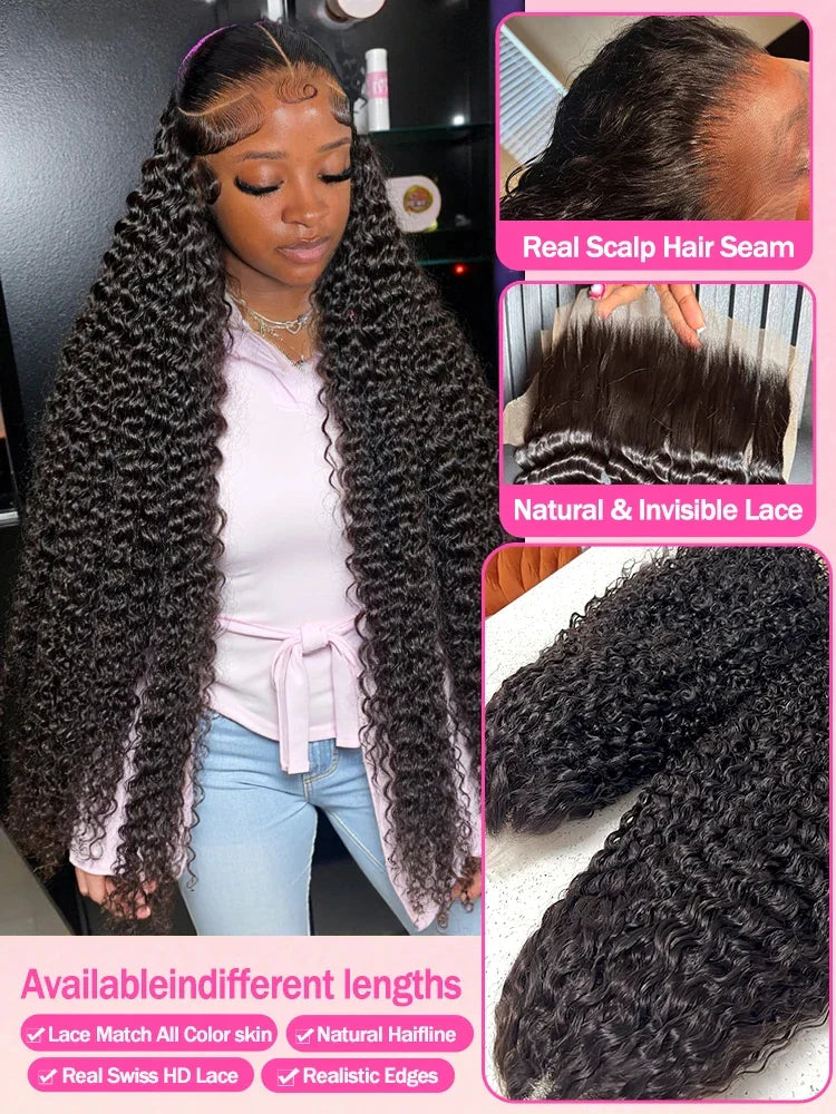 Hd 250 % Loose Deep Wave 30 38 40 Inch 13x6 HD Lace Frontal Human Hair Wigs Brazilian PrePlucke Water Curly 13x4 Lace Front Wig