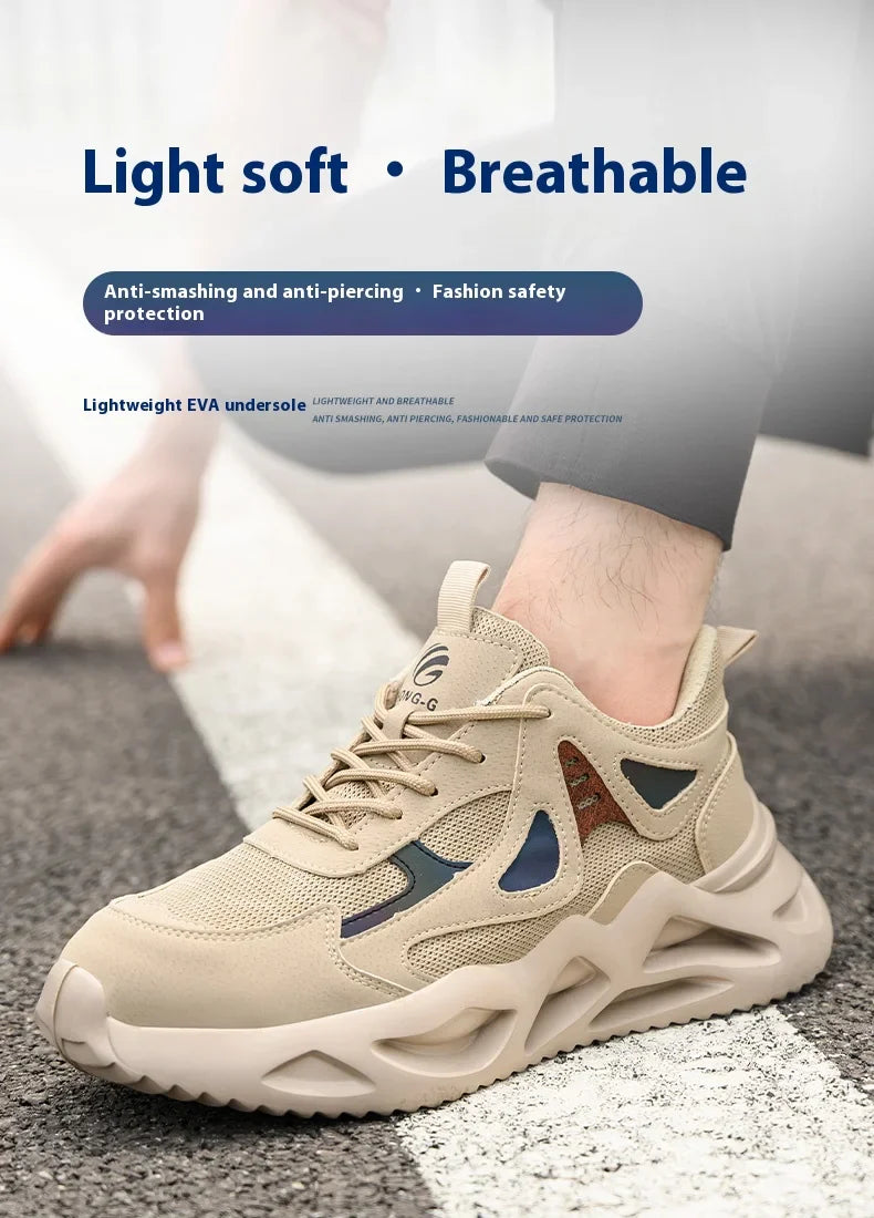 Lightweight Safety Shoes Men Work Shoes Steel Toe Cap Working Boots Sneakers Man Anti Puncture Breathable Sport Work Shoes