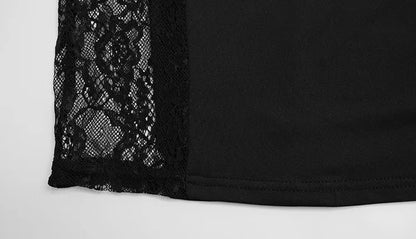 Eelgant Straps Women's Dresses Patchwork Lace SheathSolid Camisole Sleeveless Party Trend Fashion Female Vestidos Robes