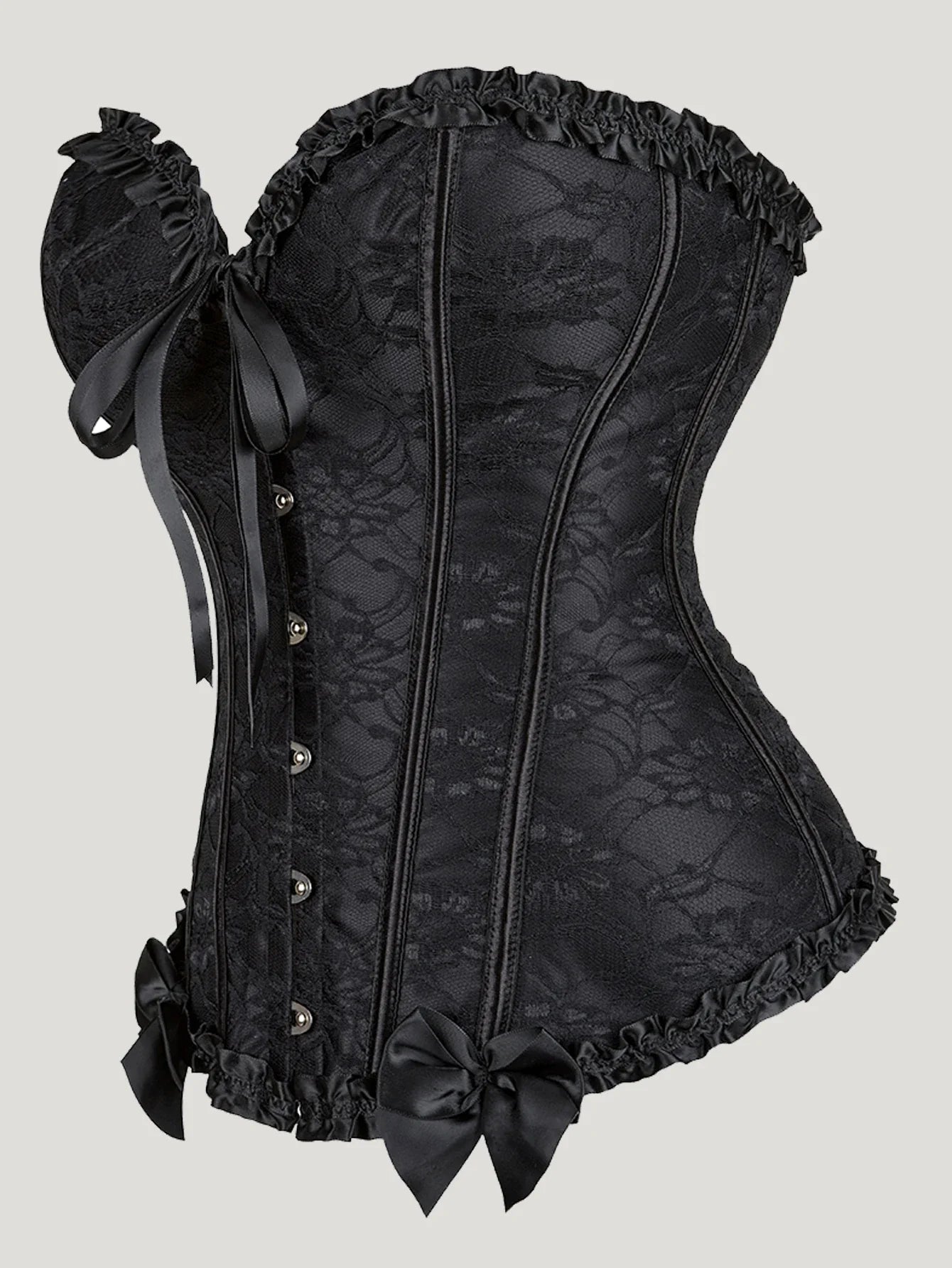 Sexy Gothic Corset Top Overbust Corselet Women Bustiers and Corsets Modeling Strap Lace Up Boned Tummy Control Halloween Costume