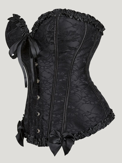 Sexy Gothic Corset Top Overbust Corselet Women Bustiers and Corsets Modeling Strap Lace Up Boned Tummy Control Halloween Costume