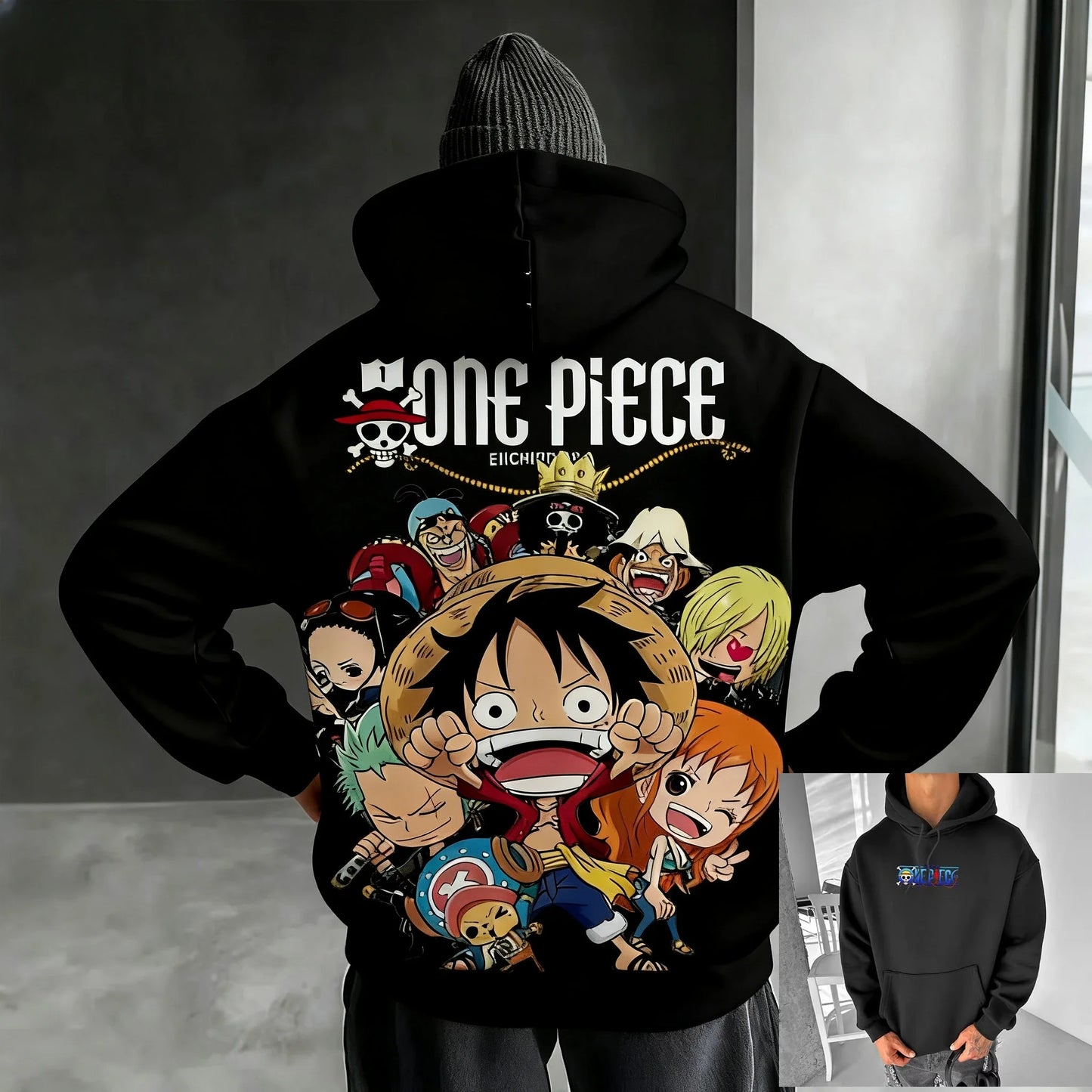 Vintage Oversized Anime One Piece Hoodie Men Women Sweatshirt Pullover Streetwear Casual Cotton Y2k Clothes Autumn Winter New