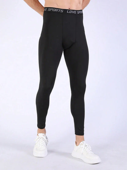 Men's high-stretch sports fitness tights running tights quick-drying breathable cool and dry compression pants
