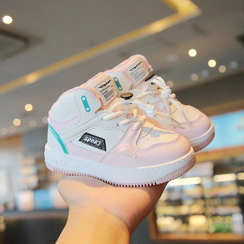 Children Tennis Shoes High-top Sports Shoes for Girls Fashion Causal Kids School Boys Basketball Shoes Breathable Soft Sneakers