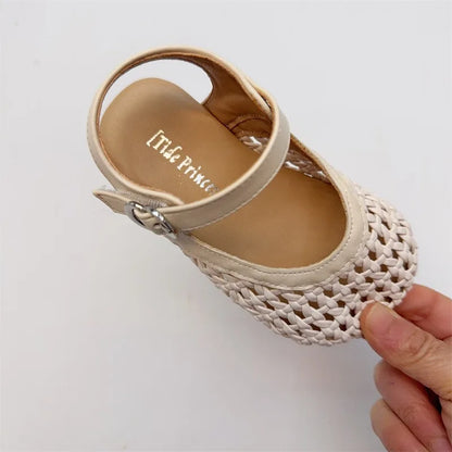 Children's Summer Sandals New Soft Bottom Kids Sandals for Girls Fashion Sequin Causal Beach Shoes Non-slip Breathable Mesh