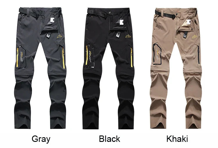 Men's Camping Hiking Pants Trekking High Stretch Summer Thin Waterproof Quick Dry UV-Proof Outdoor Travel Trousers