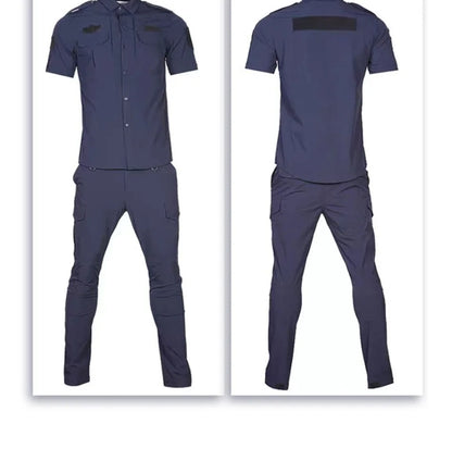 Quick Drying Workwear Suit Men Combat Elastic Tactical Training Set Multi Pocket Man Security Staff Uniform Cargo 2pcs Suits