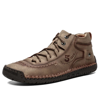 Men's Shoes Leather Unisex Walking Shoes Women Hand Stitching Outdoor Stitched Men Casual Boots
