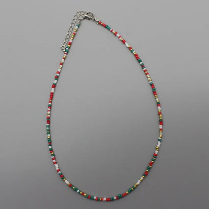 Simple Seed Beads Strand Choker Necklace Women String  Collar Charm Colorful Handmade Bohemia Collier Femme Jewelry Gift