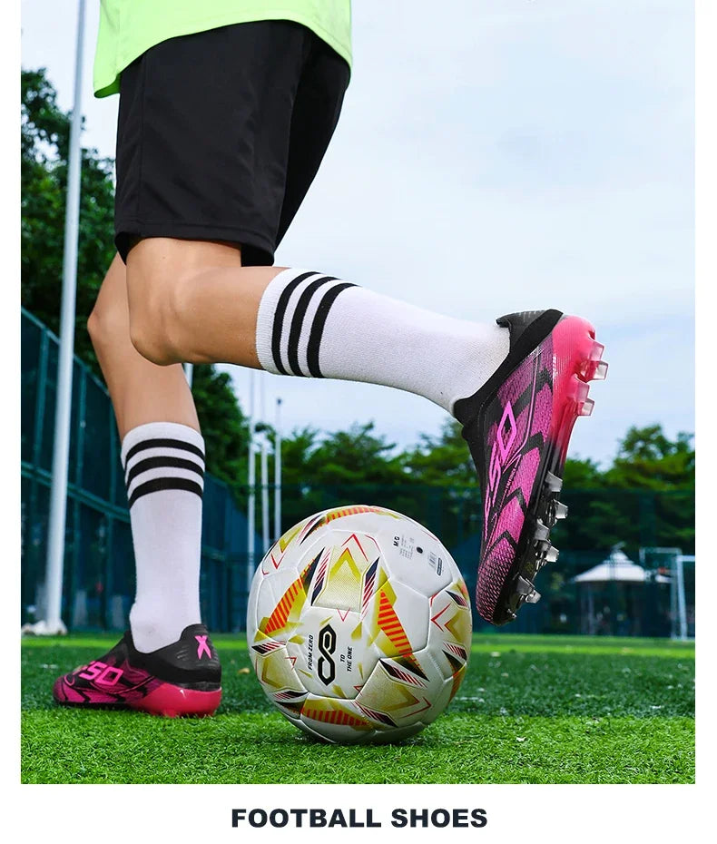 New Men Football Boots Non-Slip Boys Cleats Hot-selling Soccer Shoes Grass Outdoor Match Sneakers High-quality High-top Light
