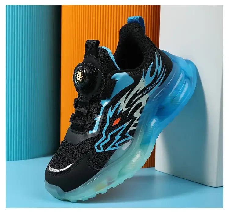 New Anti-skid Leather Kids Sneakers for Boys Running Walking Lightweight Casual Shoes With Fashion Dragon Pattern Size 28-39