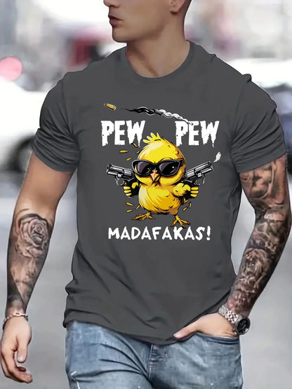 Summer men's 100% pure cotton casual loose oversized cool girl cartoon printed comfortable round neck short sleeved T-shirt top