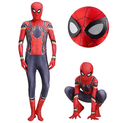 Superhero Spiderman Cosplay Costume Iron Man Black Panther Zentai Jumpsuit Bodysuit Halloween Party Costumes Good Quality