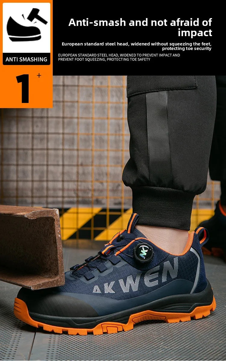Labor Protection Shoes Anti Smashing AntiStabbingAnti Slip Protection Steel ToeShoes Wear-resistantShoes Men's Safety Work Shoes