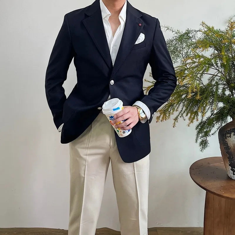 Suit For Mens Groom's Wedding 1 Pieces Slim Fit Blazer Wide Shawl Lapel Luxury Men Suit Custom Made Tuxedo Gold Button
