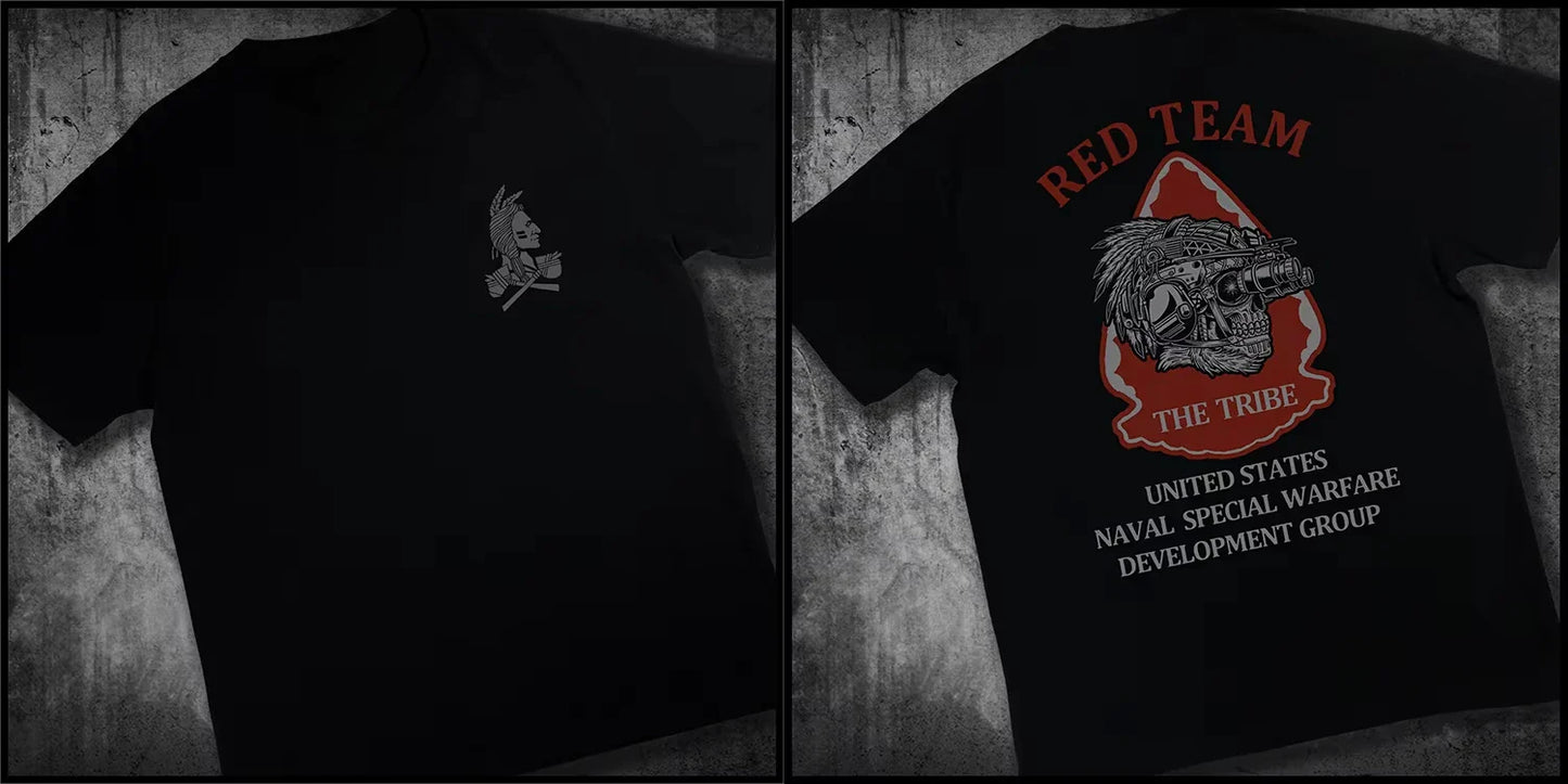 Navy SEALs Red Team Tactical Chiefs Military Men's Brothers Cotton Short Sleeve T-Shirt Crew Neck Loose Comfort Clothing