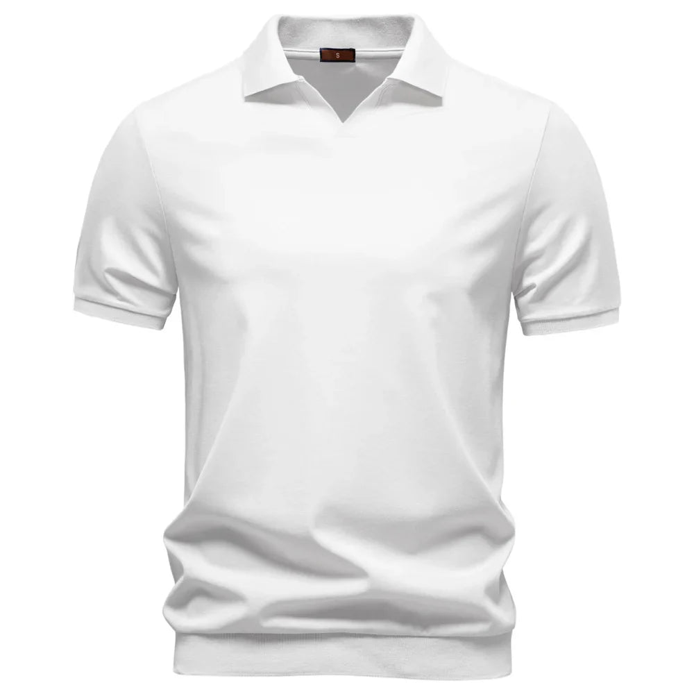 Men's Breathable Silky Polo Shirt Solid Color Soft Skin-Friendly Casual Cool Old Money Style Male Polo Shirts
