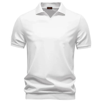 Men's Breathable Silky Polo Shirt Solid Color Soft Skin-Friendly Casual Cool Old Money Style Male Polo Shirts