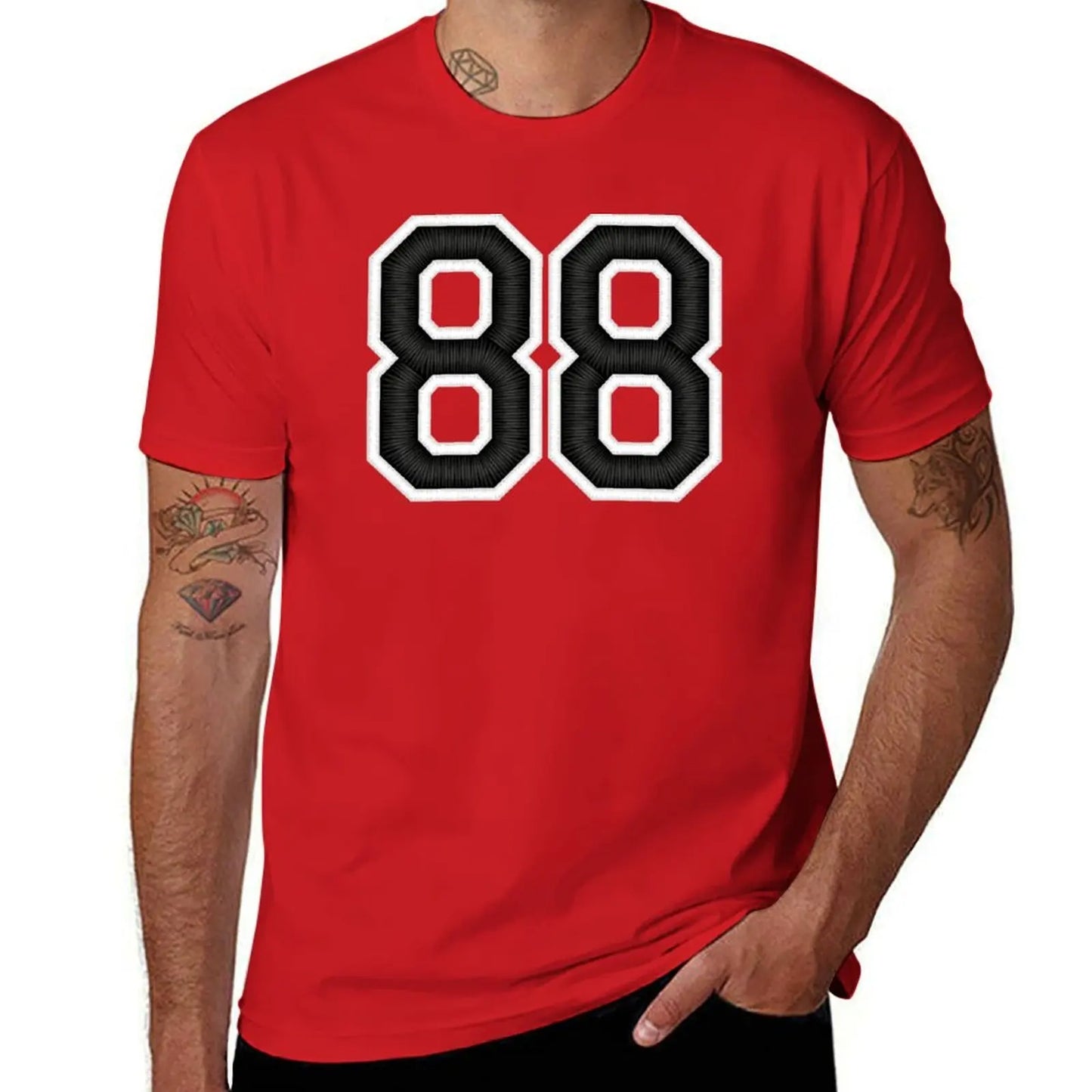 88 Black Jersey Sports Number eighty-eight Football 88 T-Shirt cute clothes graphics sweat funny t shirts for men