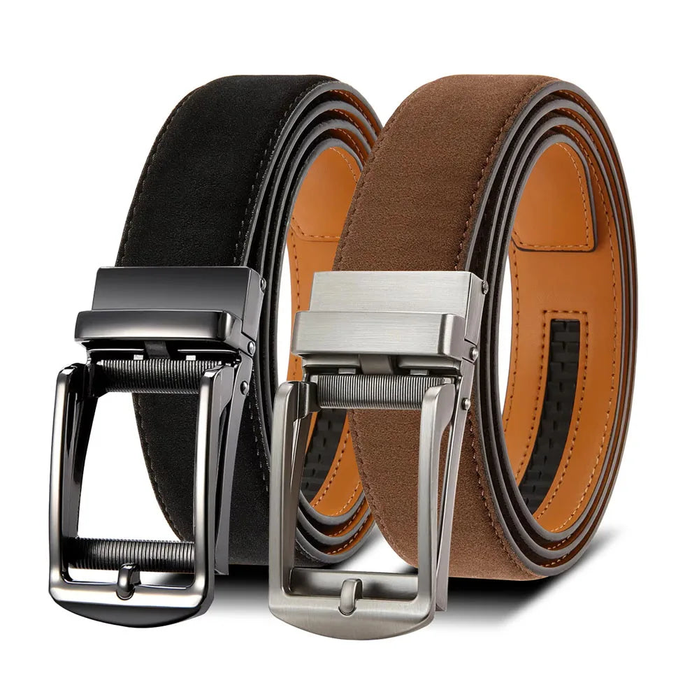 Men Belts Leather Waist Strap Male Automatic Buckle Waistband Mens High Quality Girdle Belts for Women Men Gifts 105 115 125cm