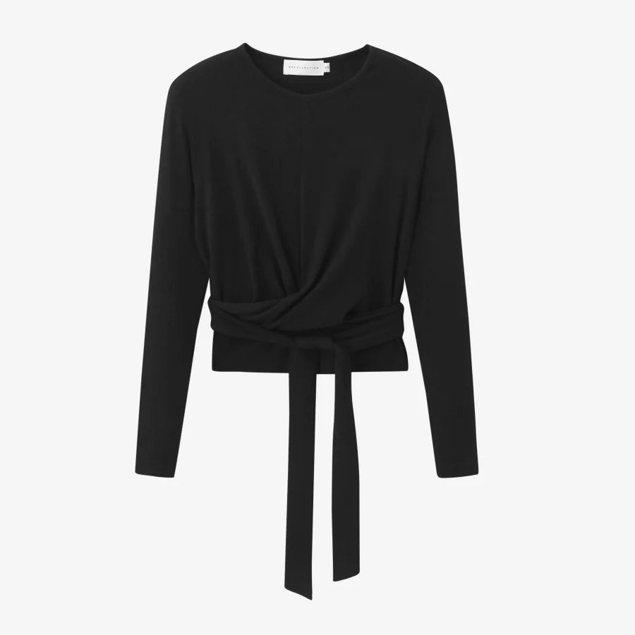 summer ribbing closed-fit wrap tops + Aline dress high Stretch matching sets