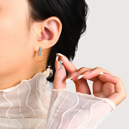 New in Round 3.0mm Moissanite Hool Earrings Passed Diamond Test Yellow Rose Plated Stud Earrings for Women Fine Jewelry