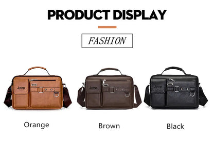 Multi-function Business Handbags Men New Man's Shoulder Bags Large Capacity Leather Messenger Bag Crossbody Big Brand
