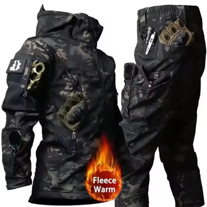 Winter Autumn Fleece Men Jacket Tactical Waterproof Suit Outdoor Fishing Hiking Camping Tracksuits Coat Thermal Suit