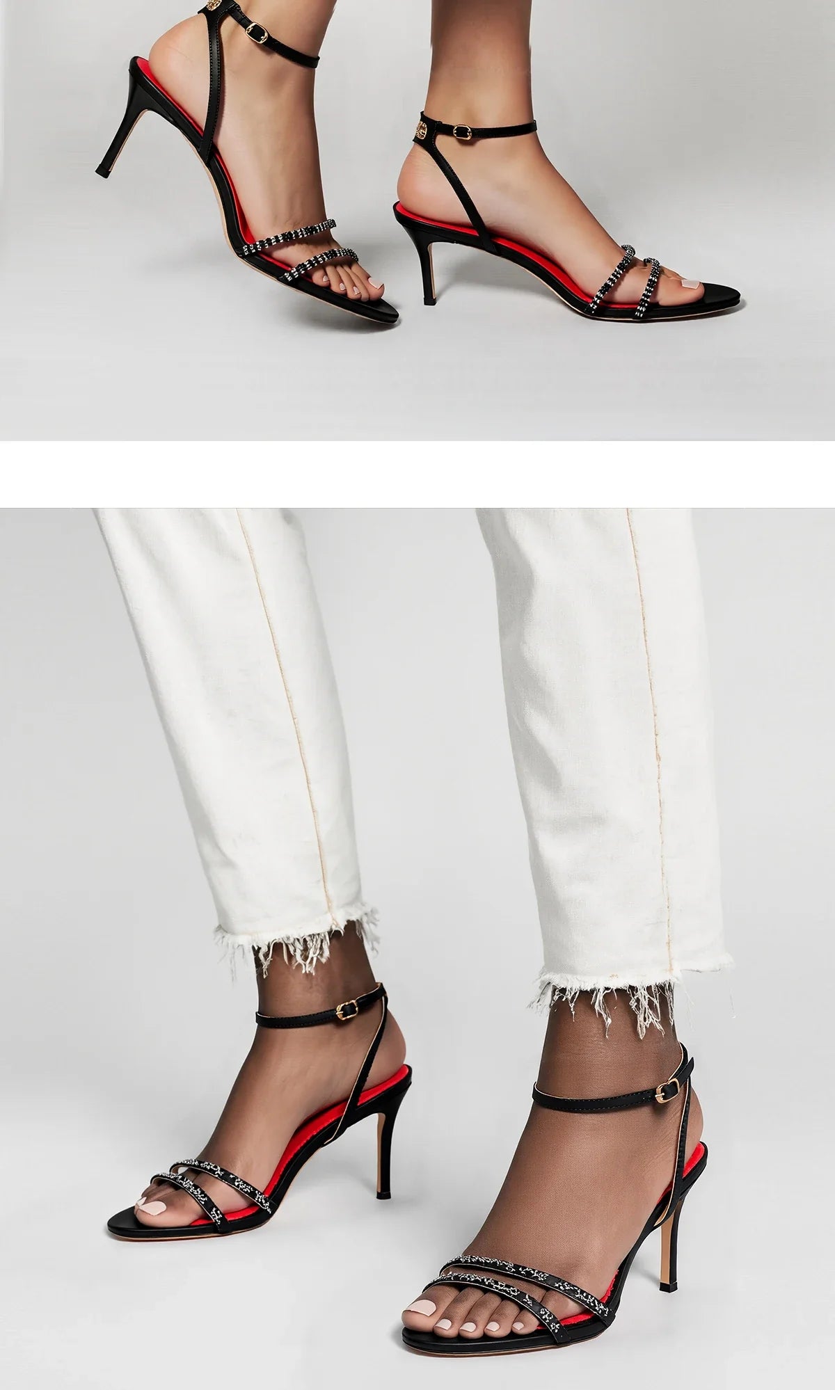 Women's High Heels Simple with Diamond Design Fine Workmanship Versatile Women's Sandals