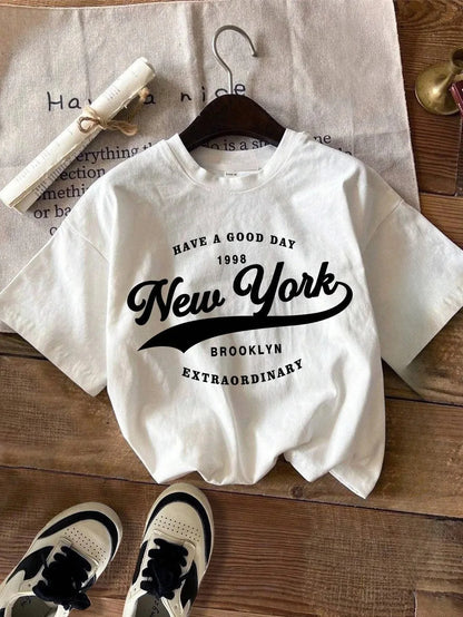 Summer Women California T-Shirt American Vintage O-Neck Tops Tees Fashion Los Angeles Clothing Female Casual Streetwear Y2K Top