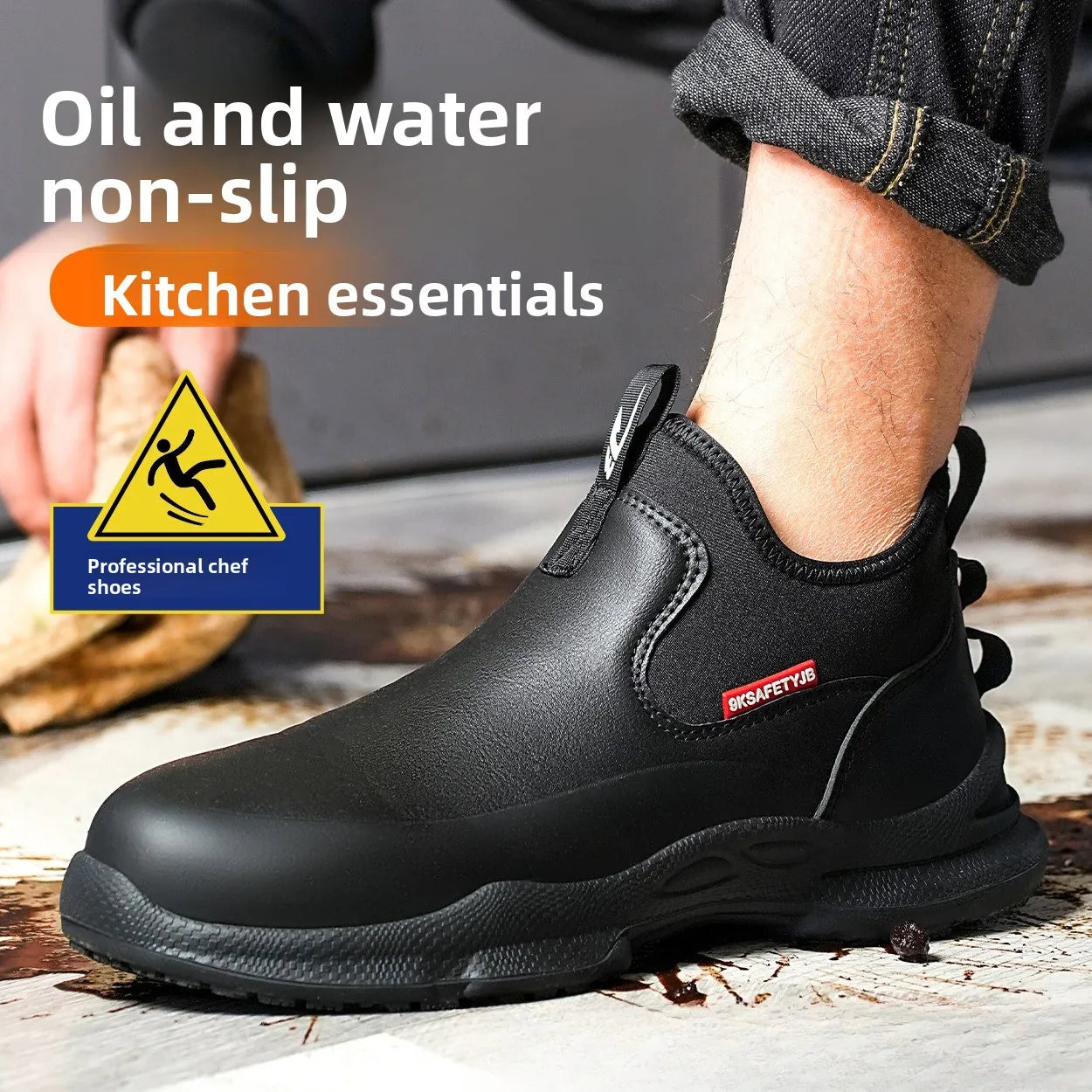 Men's Work Shoes Non Slip Oil Resistant Chef Shoes Suitable Seasons Lightweight and Comfortable with A Soft Sole That Not Tiring