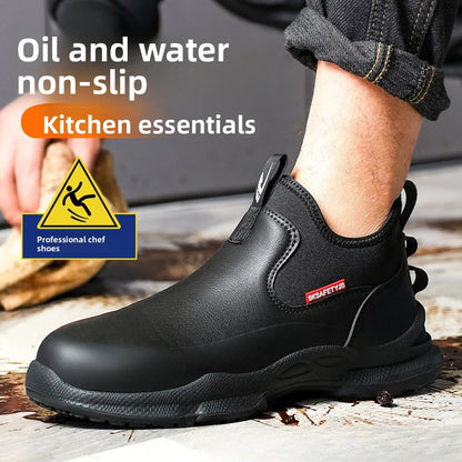 Men's Work Shoes Non Slip Oil Resistant Chef Shoes Suitable Seasons Lightweight and Comfortable with A Soft Sole That Not Tiring