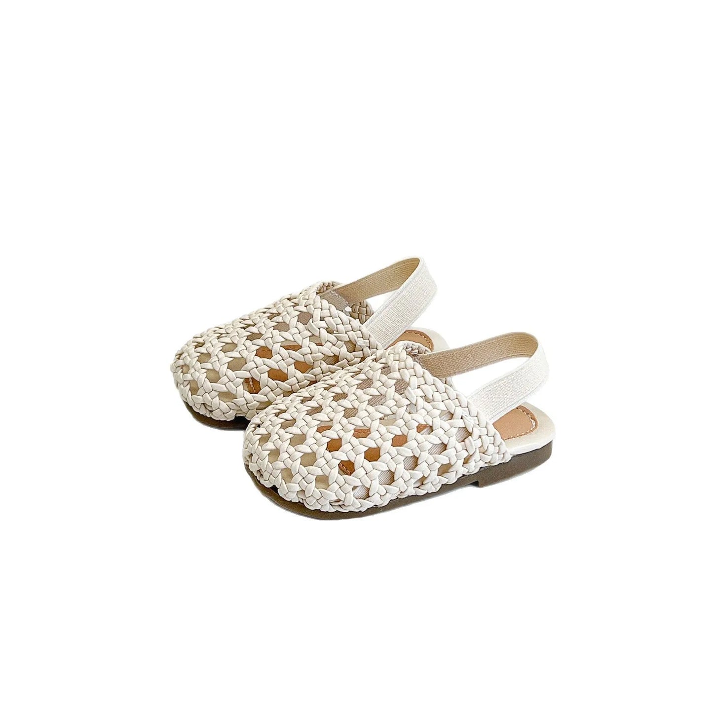 Baby Girls Shoes Braided Sandals for Girls Kids Fashion Hollow Out Leather Shoe Soft Sole Retro Princess Slippers Beach Shoes