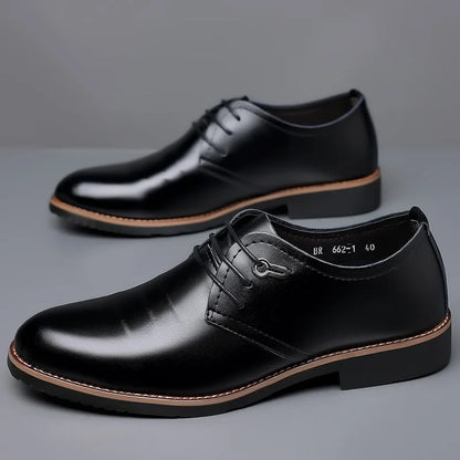 Mens Formal Business Oxford Shoes Classic Leather Dress Shoes for Wedding and Office