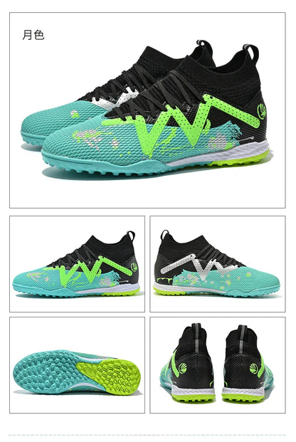 Men New TF Football Boots Society Indoor Original Top Quality Non Slip Male Soccer Shoes Sneakers Ultralight Breathable Ankle