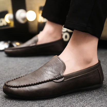 Genuine Leather Breathable Slip on Men Driving Shoes Luxury Brand Italian Men Loafers Men Casual Shoes Moccasins Chaussure Homme