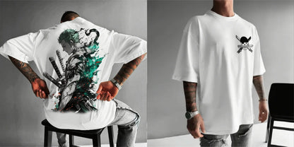 One Piece Zoro Anime Men's Short Sleeve T-shirt New Summer Cotton Streetwear Casual Top Graphic Tee Oversized Y2k Clothes Unisex