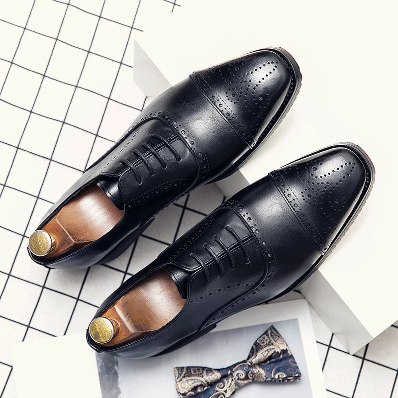 Handmade Fashion Mens Brogue Luxury Big Size 47 Wedding Party Leather Business Oxfords Dress Casual Formal Shoes Loafers for Men