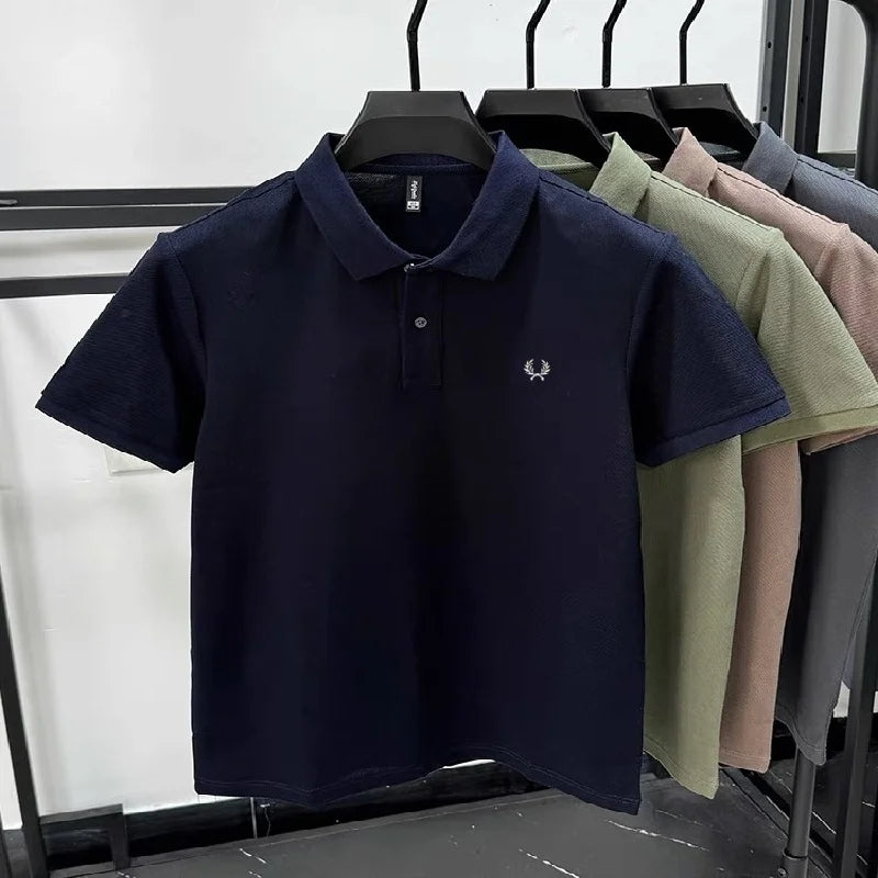 High quality men's heavyweight summer new cotton classic brand embroidered comfortable polo shirt breathable trendy short sleeve